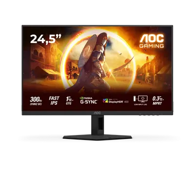 Monitor Gaming AOC 25G4SRE, 24.5", 1920 x 1080 pixeli, Black, Red, 3 ani Garantie