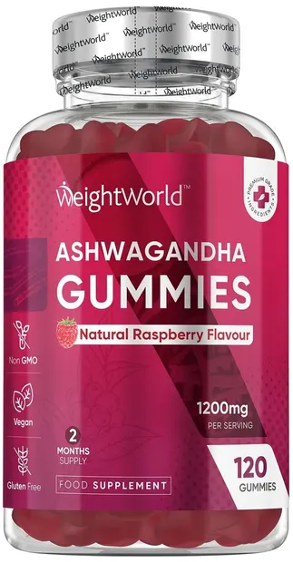 Ashwagandha Gummies, 600 mg, 120 tablete de jeleu, Weight World