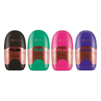 Ascuțitoare cu radieră Milan Copper Compact