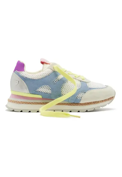 Pantofi sport din piele intoarsa cu insertii din plasa Eddington - Galben