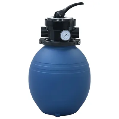 vidaXL Filtru cu nisip pentru piscină supapă 4 poziții albastru 300 mm