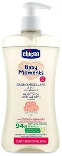 Șampon micelar pentru păr și corp Chicco - Sensitive, 500 ml