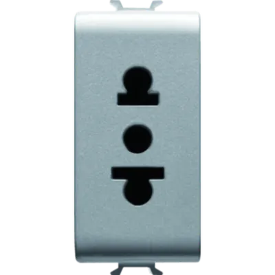 Euro-American Standard Priza 250/125v Ac -2p+e 15a - 1 Module - Titanium - Chorus