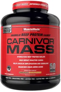 Carnivor Mass Beef Gainer, ciocolată cu unt de arahide, 2724 g, Muscle Meds