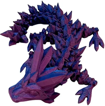 3D Print 3D Morph Lab - Pui de dragon, cristal, albastru-roșu