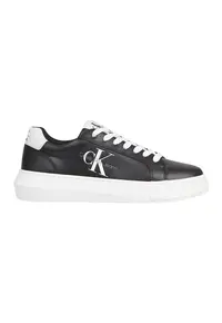 Pantofi sport din piele cu logo - Alb/Negru stins