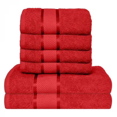 Set 6 Prosoape, Bumbac 100%, 400g m ², Rosu