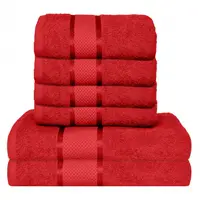 Set 6 Prosoape, Bumbac 100%, 400g m ², Rosu