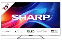 Smart televizor Sharp - 75GP7265E, 75'', QLED, 4K, Aquos, HARMAN KARDON 2x12W Dolby Vision-Atmos, Google TV, negru/argintiu