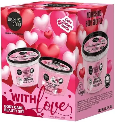 Organic Shop Set With Love - Exfoliant corporal și sufleu, 2 х 250 ml