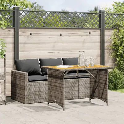 Gossi set mobilier de gradina cu perne, 2 piese, gri, poliratan