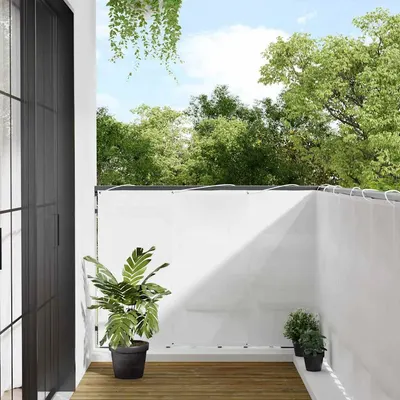 vidaXL Paravan de balcon, alb, 120x800 cm, 100% poliester oxford