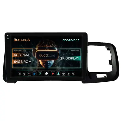 Navigatie 2K Volvo S60 (2010-2015), Android, S-Quadcore 4GB RAM + 64GB ROM, 9.5 Inch - AD-BGS90042K+AD-BGRKIT401