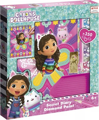Set creativ Totum - Decorează-ți propriul jurnal secret cu diamante Gabby's Dollhouse