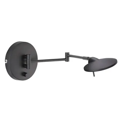 Aplică de perete negru-mat LED cu structură flexibilă/cu intensitate reglabilă Kazan – Trio