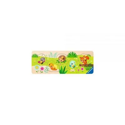 Puzzle Lemn Animalute, 5 Piese
