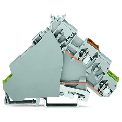 2-conductor actuator supply terminal block; with colored conductor entries; 2.5 mm²; CAGE CLAMP®; 2,50 mm²; gray