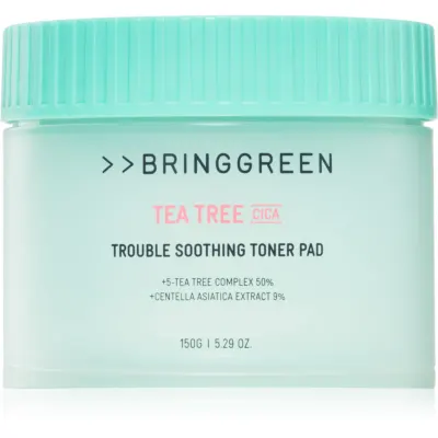 BRINGGREEN Tea Tree Cica Trouble Soothing Toner Pad dischete de tonifiere cu efect calmant 90 buc