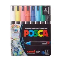 Set 8 markere cu vopsea Posca PC-1MR varf metalic fin 0.7mm