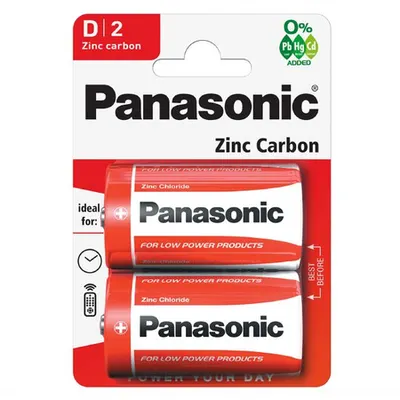 Baterii D R20, blister 2 Buc. Panasonic Zinc
