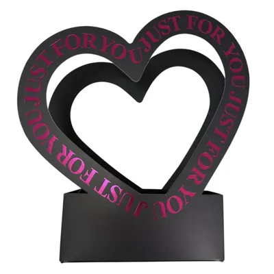 Cutie decorativă cu inimă „Just For You”,10/set,en gros,culoare Negru,30x20cm,cod1129