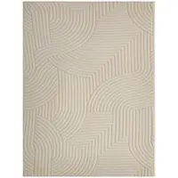 HOMCOM Covor living 160 x 120 cm, covor pufos cu model geometric, gros și antiderapant, crem | Aosom Romania