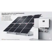 Pachet sistem fotovoltaic hibrid 4kW monofazat, invertor Sungrow, baterie 5.12kWh si 8 panouri Longi 495W