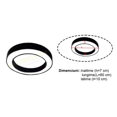 Led – Lustra 1154 – 48w/6400k – negru (600x100x70mm)