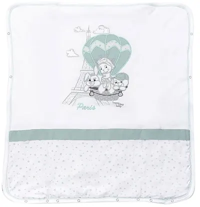 Paturica groasa pentru bebelusi Bambino Casa - Paris, Mint 80 х 85 cm