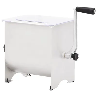 Gossi malaxor de carne manual cu capac, argintiu, otel inoxidabil