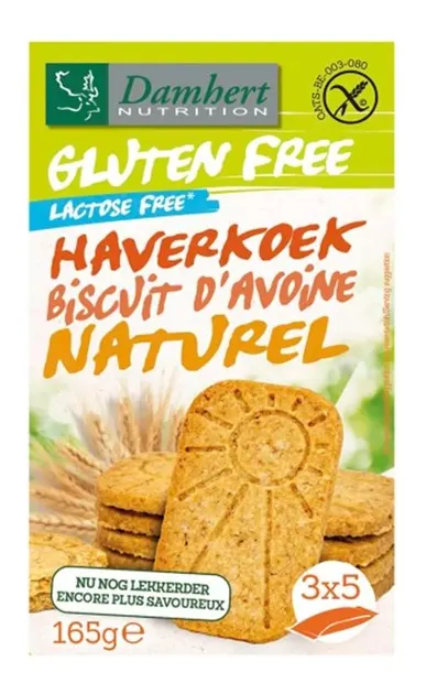 Biscuiți fără gluten din ovăz, 165 g, Damhert
