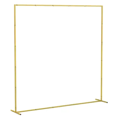 Outsunny Arc de grădină pentru trandafiri din metal Arc de nuntă rezistent la intemperii pentru decor terasă 200x40x200 cm auriu | Aosom Romania