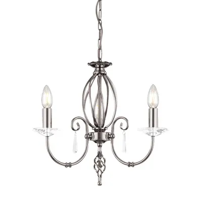 Corp de iluminat suspendat, lustra Aegean 3 Light Chandelier – Polished Nickel