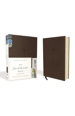 NIV, Journal the Word Bible, Imitation Leather, Brown, Red Letter Edition, Comfort Print: Reflect, Take Notes, or Create Art Next to Your Favorite Ver