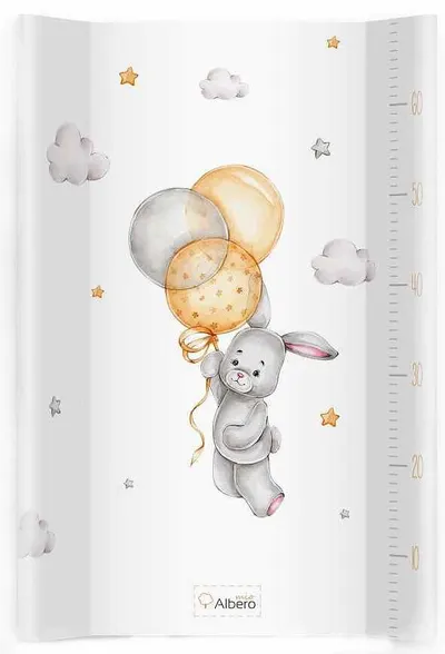 Salteluță tare de înfășat Albero Mio - 70 x 47 cm, Bunny