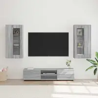 vidaXL Set comodă TV FLORIN 3 buc. Gri Sonoma Lemn prelucrat