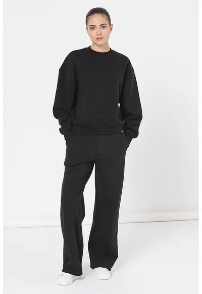 Bluza de trening relaxed fit - Negru stins
