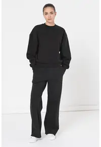 Bluza de trening relaxed fit - Negru stins