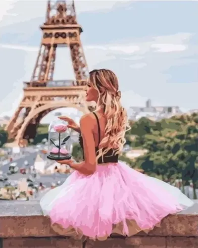 Set de pictură pe numere MagicArt - Nuanțe de roz la Paris