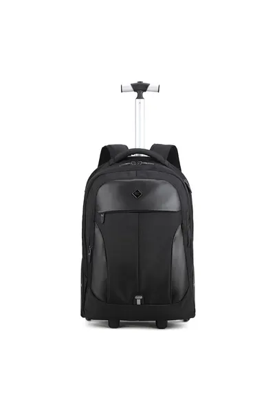 Rucsac-troler cu segmente din piele ecologica - Negru