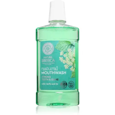 Natura Siberica Natural Mouthwash Strong Teeth & Gums apă de gură pe bază de plante cu zinc 520 ml