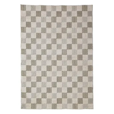 Covor verde lavabil din amestec de bumbac 155x230 cm Muted Checkerboard – Flair Rugs