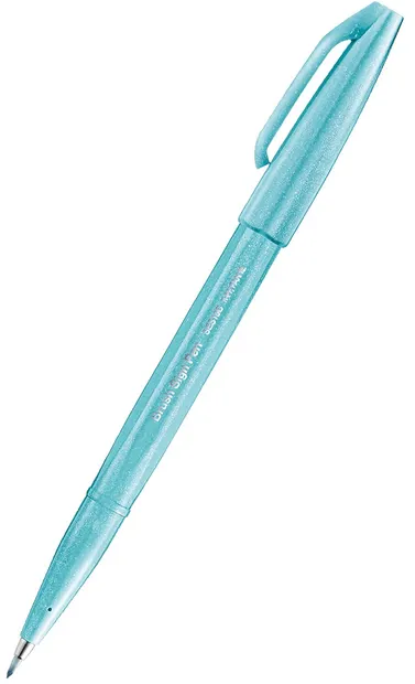 Marker pensula Pentel Sign Pen - SES15C,albastru