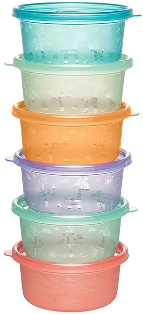 Set de boluri cu capac NIP - Multicolor, 300 ml, 6 buc, sortiment