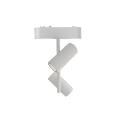 Lampa LED pe sina magnetica, 16W, 2 spoturi LED 48V, aluminiu, alb mat