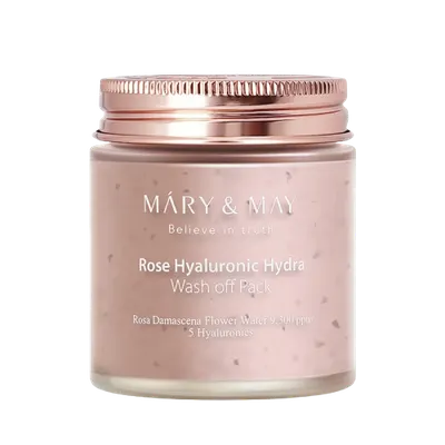 Masca tip wash-off cu extract de trandafir si acid hialuronic, 125g, Mary and May