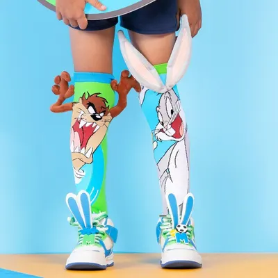 Șosete lungi colorate Madmia pentru băieți Bugs Bunny și Taz 3-5 ani