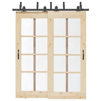 Gossi set feronerie pentru usa glisanta, negru, 183 cm, otel