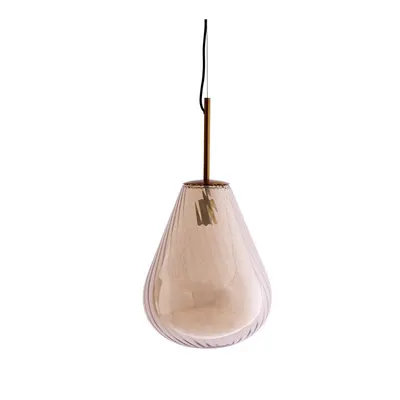 Lustră chihlimbar cu abajur din sticlă Leona – Light & Living