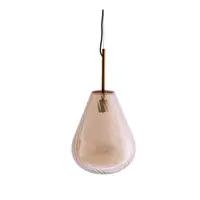 Lustră chihlimbar cu abajur din sticlă Leona – Light & Living